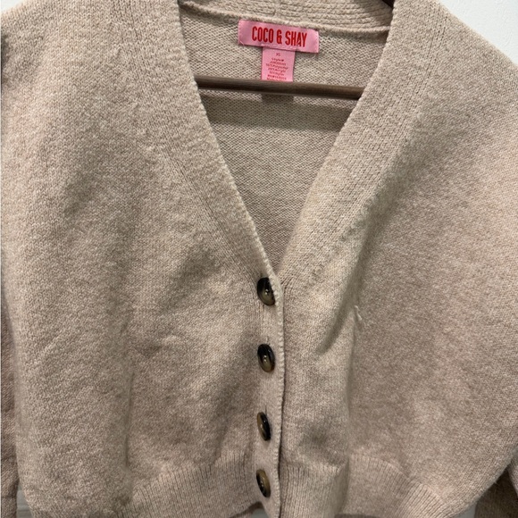 Coco & Sky Women's Beige Cardigan Sweater - Picture 2 of 2